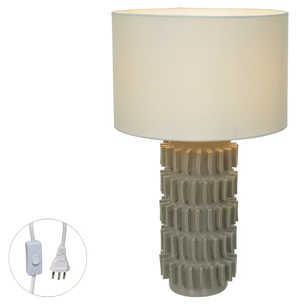 Abajur florarte 81076001 bege branco(bl)