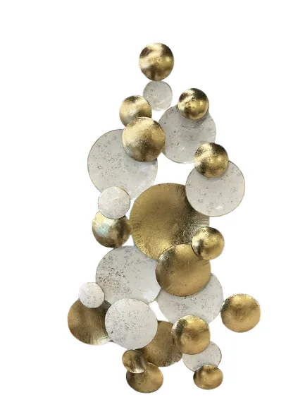 Escultura de parede florarte 46639001 dourado branco(bl)