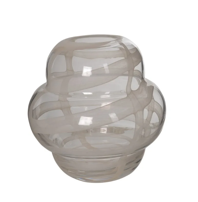 Vaso decorativo florarte 86668001 vidro fendi 20,5cm(bl)