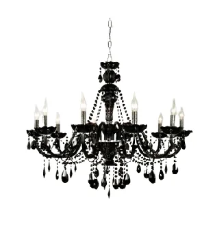 LUSTRE MEB CRISTAIS PINTADO EM PRETO  REF:221648