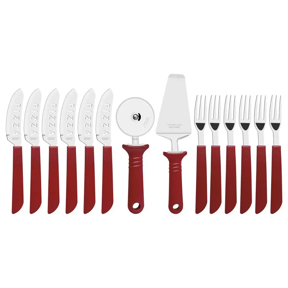 JOGO P/ PIZZA TRAMONTINA 14PC 25099 VERMELHO REF:25099 2