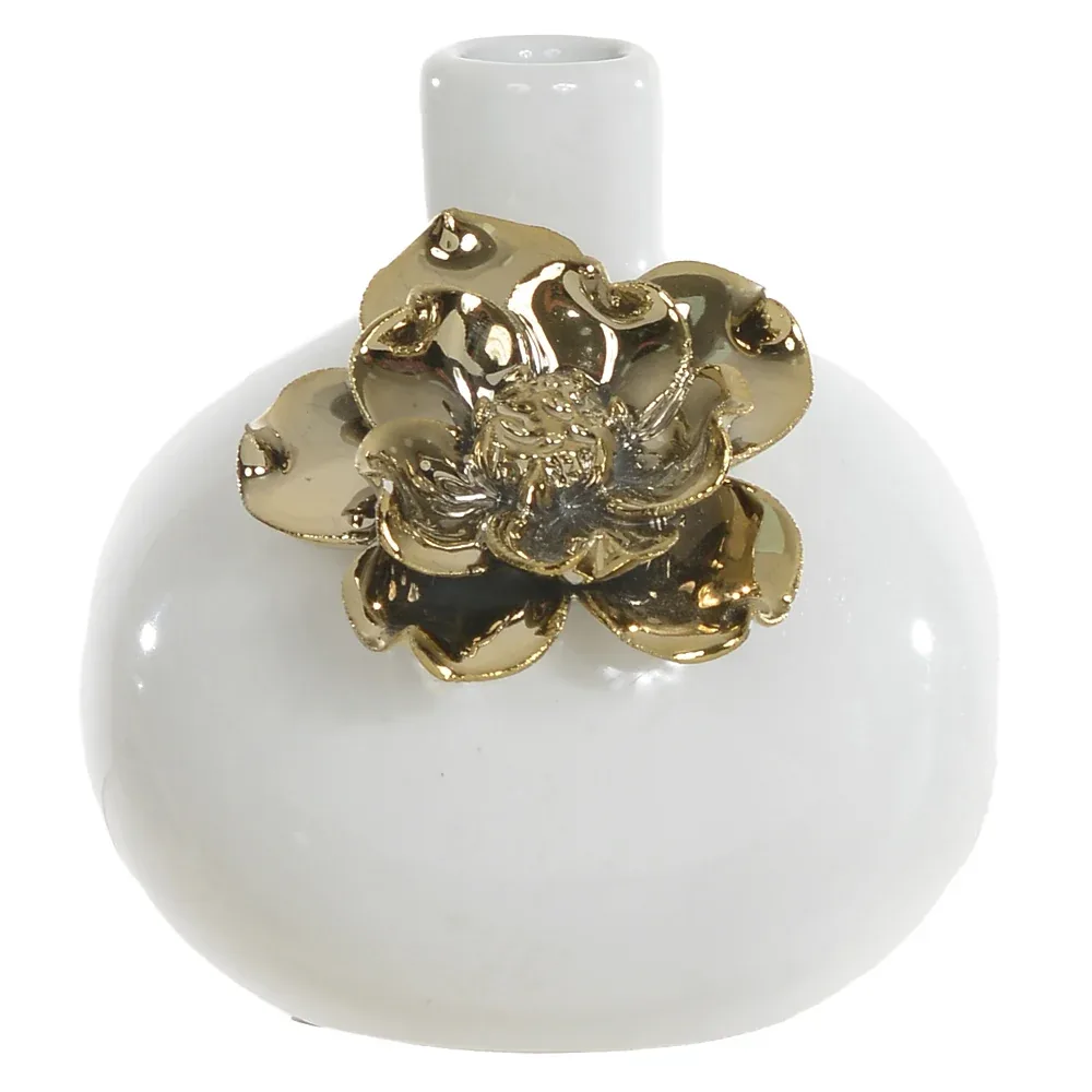 Vaso decorativo florarte 86593001 branco dourado(bl)