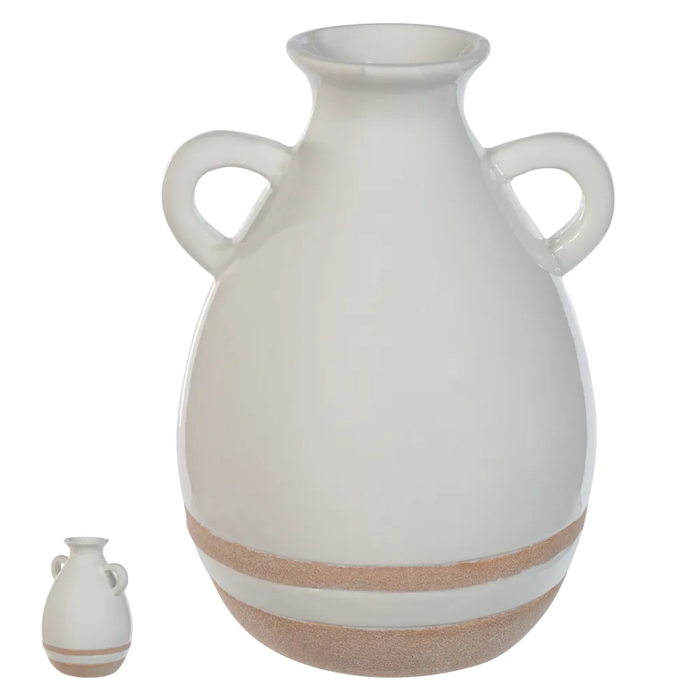 Vaso decorativo florarte 90908001 branco bege (bl)
