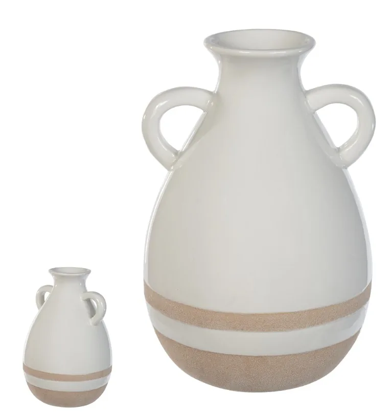 Vaso decorativo florarte 90909001 branco bege (bl)