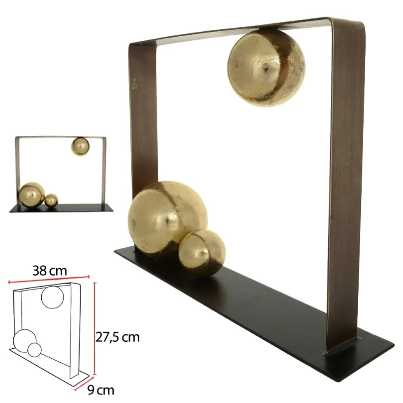 Escultura florarte 50148001 metal preto dourado(bl)