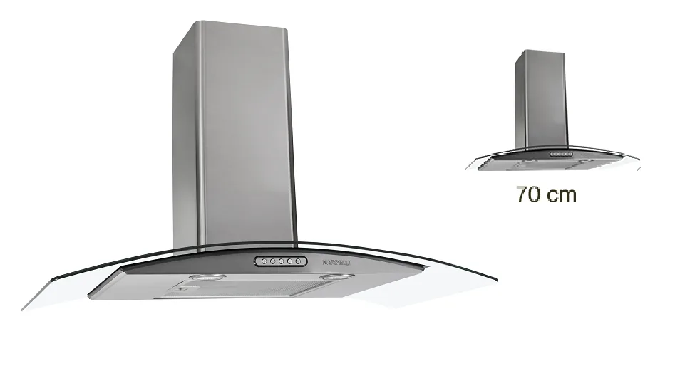 COIFA PAREDE NARDELLI 70CM VIDRO CURVO DUTO SLIM INOX 50011010 220V