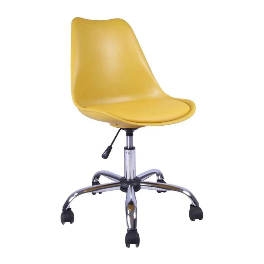 CADEIRA BYHAUS EAMES SIDE GIRATORIA PRETA/AMARELA(BL) 6