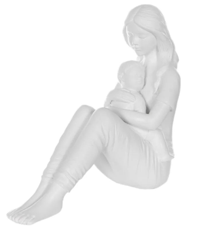 Escultura florarte mae e filho 96659001 branco(bl)