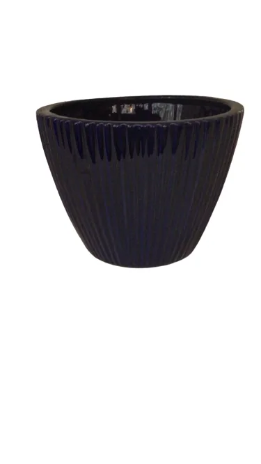 VASO UNIQUE RANHURAS COBALTE PEQ