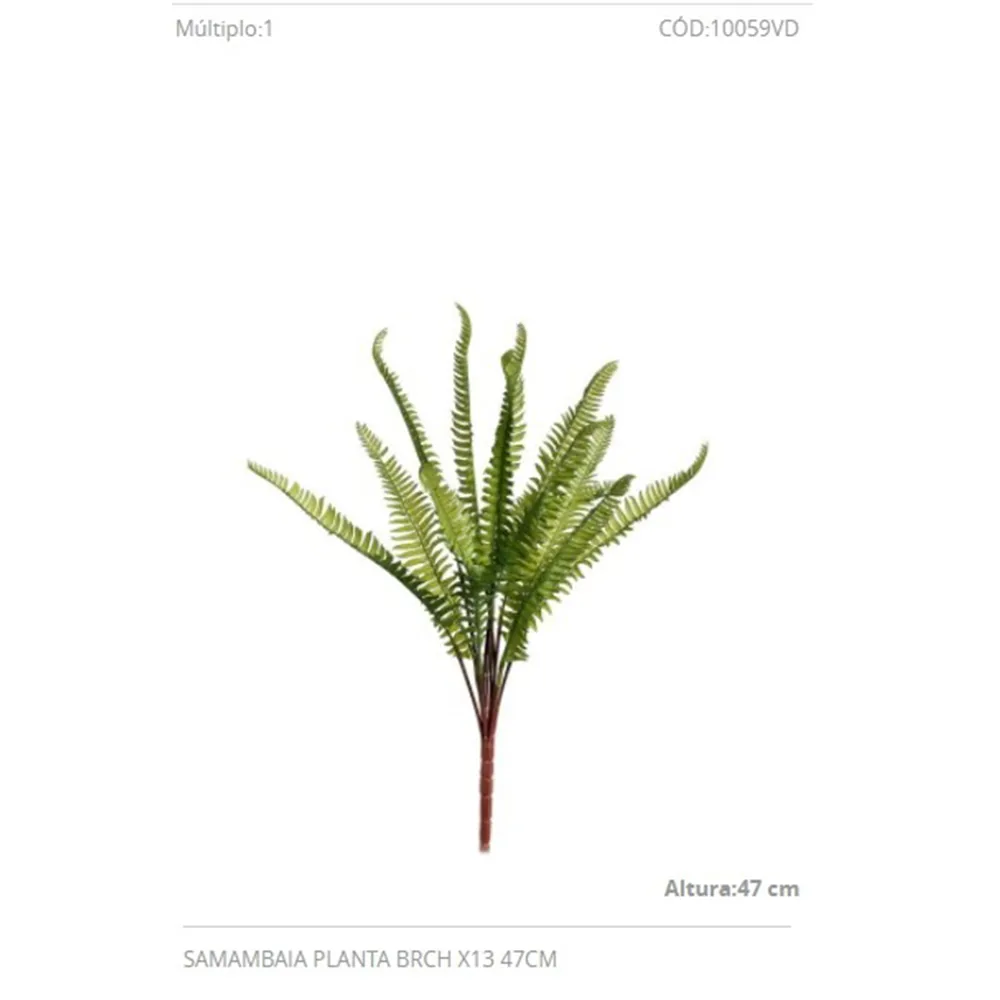 SAMAMBAIA CHALE KALE 10059VD PLANTA 47CM