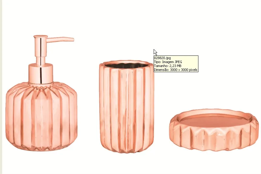 KIT BANHEIRO MART 7786 ROSE GOLD CERAMICA 3 PECAS(BL)