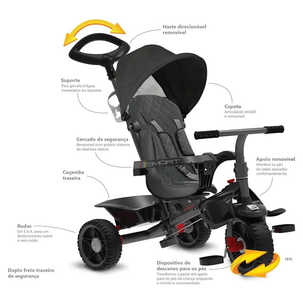 TRICICLO BANDEIRANTE 1310 SMART RECLINAVEL AZUL 13