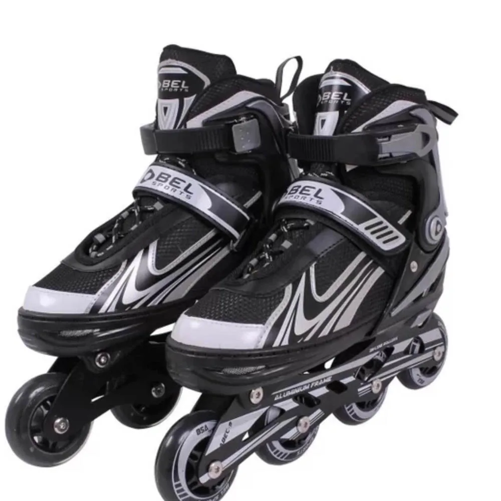 ROLLER ADULTO ALUMINUM 34-37 PT/CZ/BR MOR ANTIGO:BEL 3695 PRETO/CINZA 2