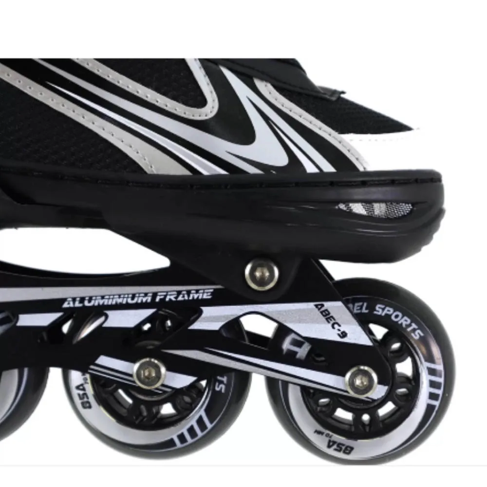 ROLLER ADULTO ALUMINUM 34-37 PT/CZ/BR MOR ANTIGO:BEL 3695 PRETO/CINZA 5