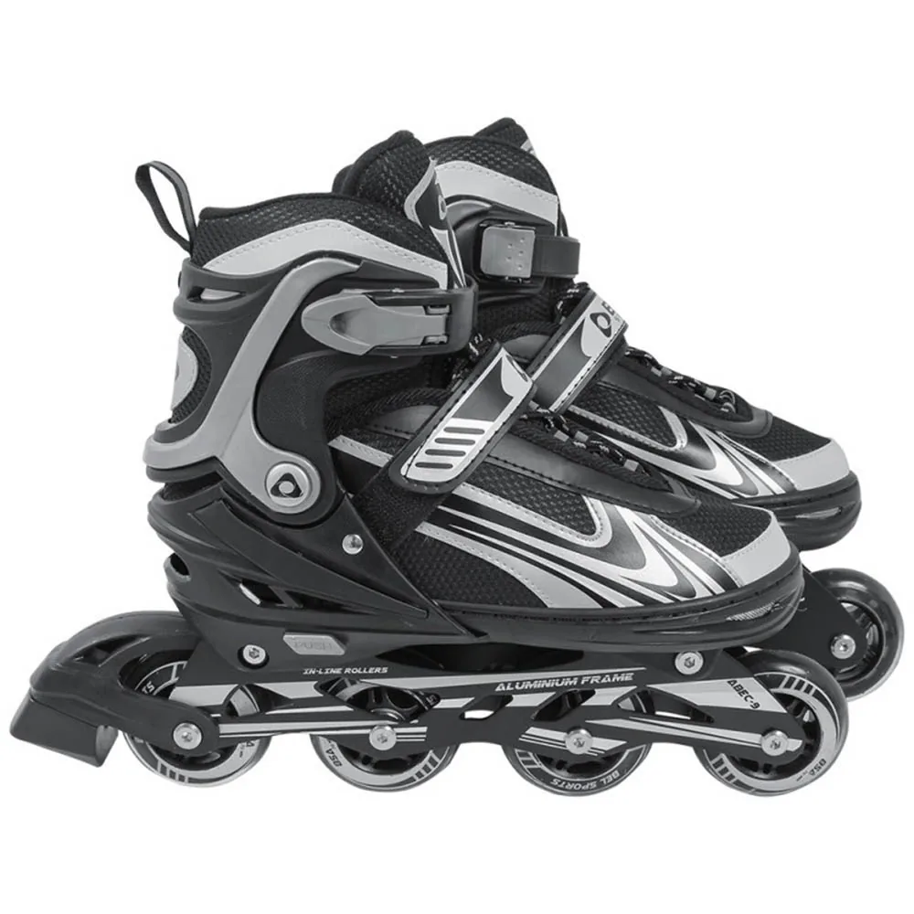ROLLER ADULTO ALUMINUM 34-37 PT/CZ/BR MOR ANTIGO:BEL 3695 PRETO/CINZA