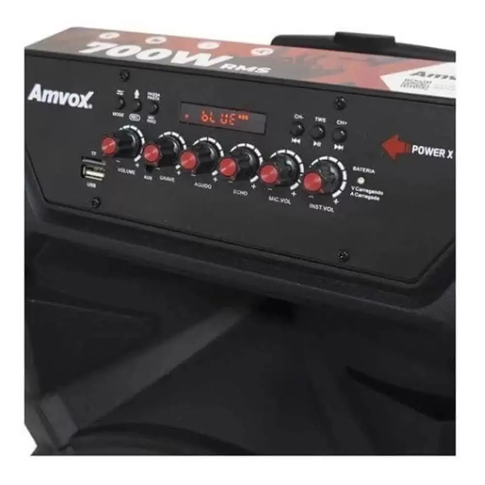 CAIXA SOM AMVOX C/BATERIA ACA850 GLADIADOR 850W RMS-ANTIGO ACA780 5