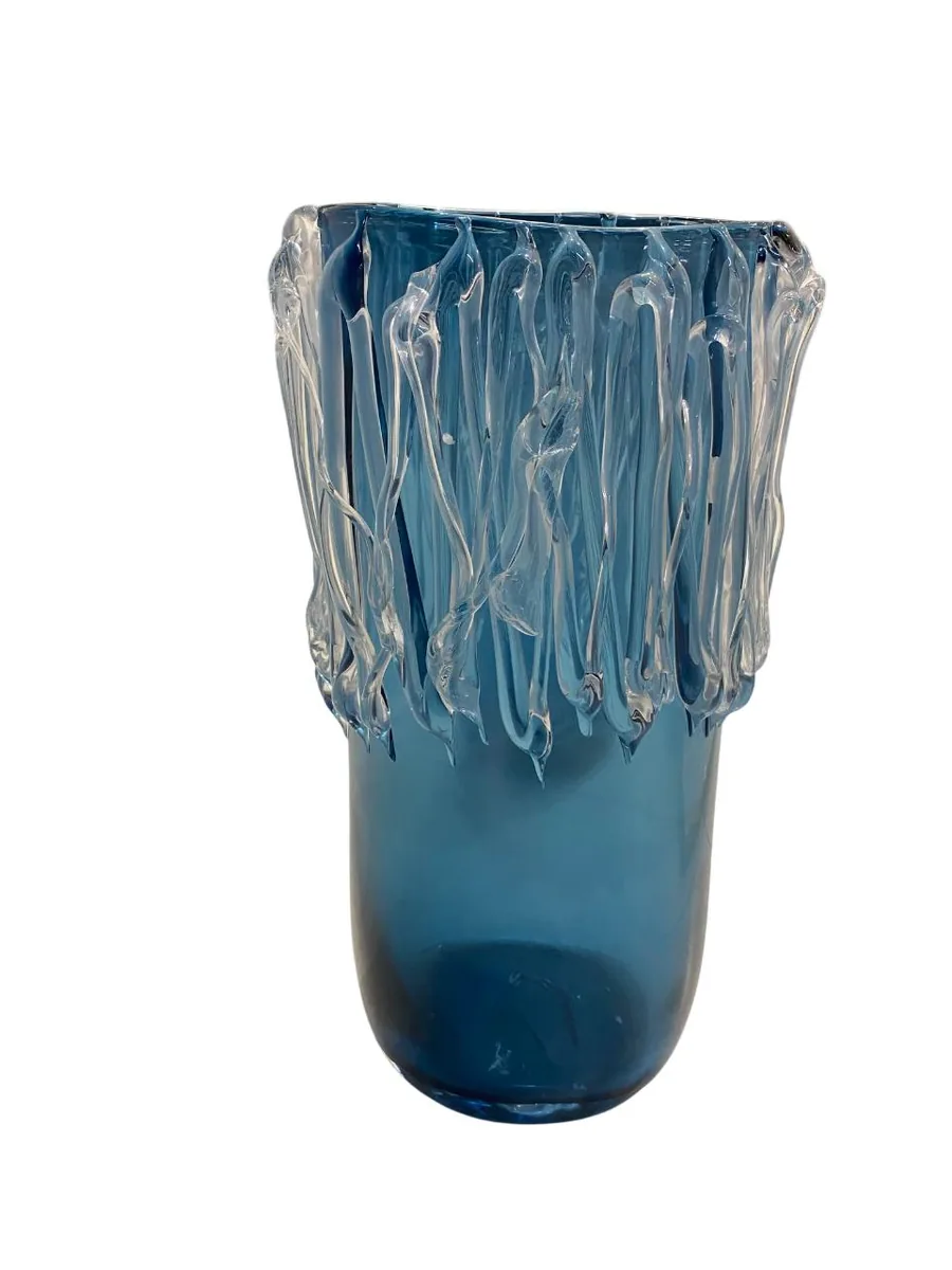 Vaso florarte 85564004 vidro azul 41cm(bl)