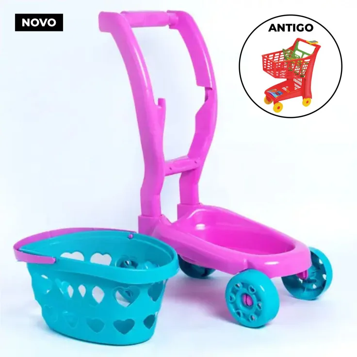 BRINQUEDO CARRINHO MERCADO SOLAPA ROSA/AZUL 7897 ZUCA TOYS ANTIGO:MAGIC TOYS 872 VERMELHO