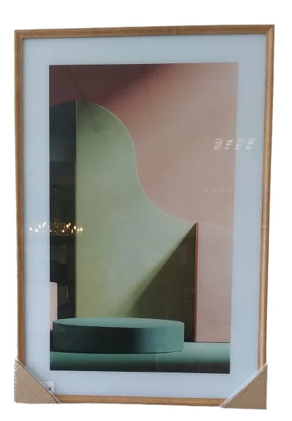 QUADRO LEART 0.65X0.95 WOOD PRIME VERDE ABSTRATO(BL)