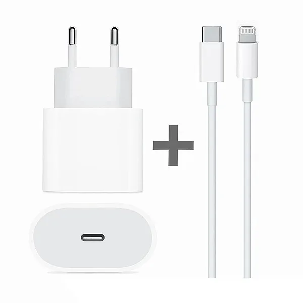TOMADA CARREGADORA C/CABO LIGHTNING IPHONE APPLE (ATÉ 14)