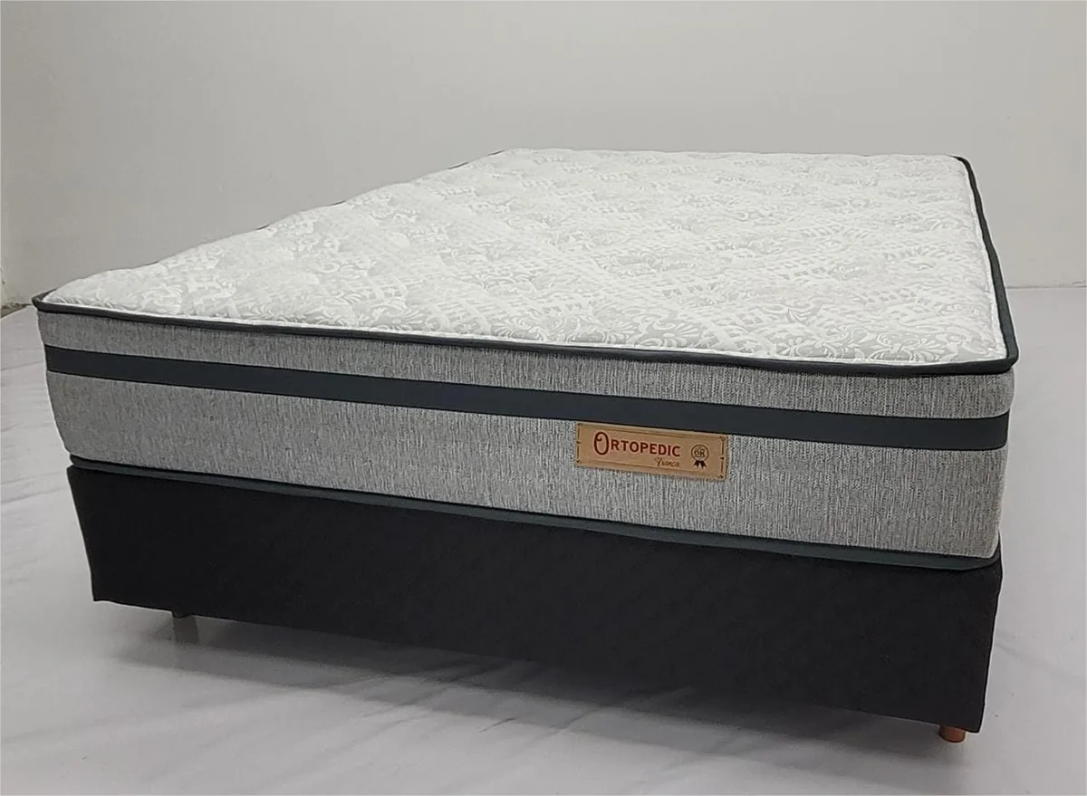 COLCHAO CRISTALFLEX FRANCA 138X188X028 EPS ORTOPEDIC LINHO CINZA P/150KG