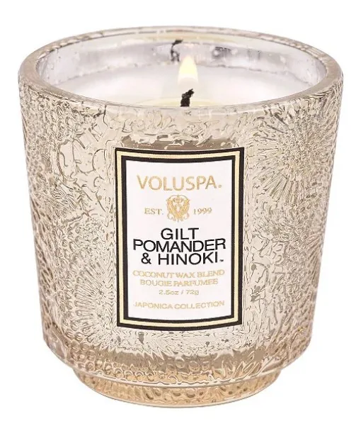 VELA COPO VOLUSPA 73916 VOTIVE 25H GILT POMANDER E HINOKI(BL)