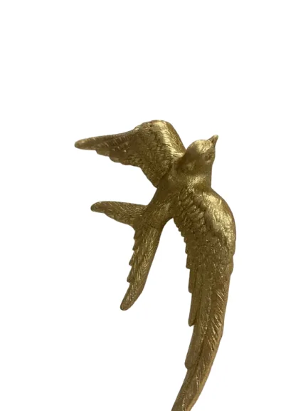 Escultura parede florarte passaro 87501001 dourado (bl)