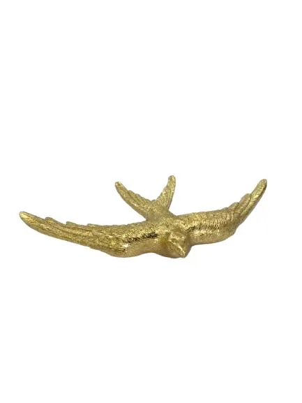 Escultura parede florarte 87503001 passaro dourado (bl)
