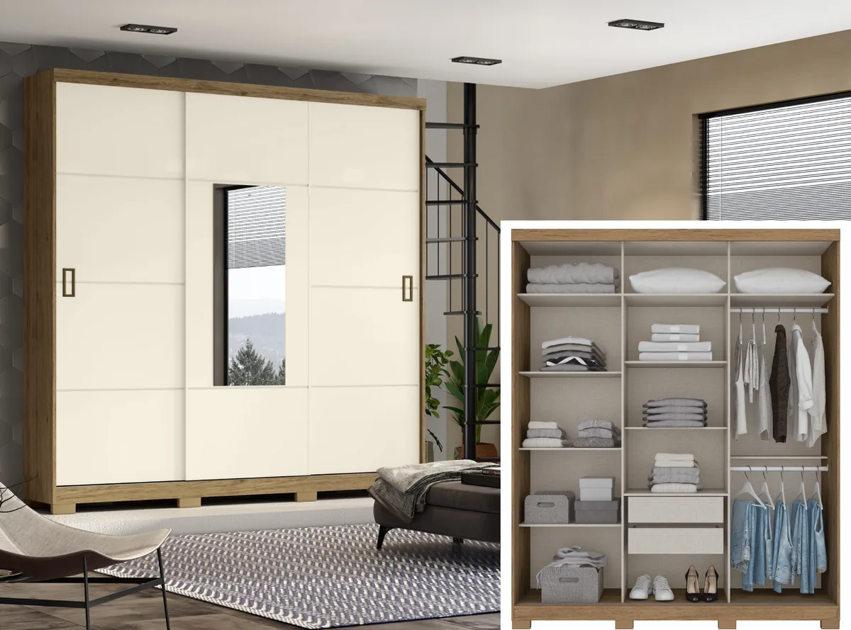 ROUP. HENN SILVER 3PT DESL MDP C/ESP D210-106 RUSTICO/OFF WHITE 1.80LX2.20A