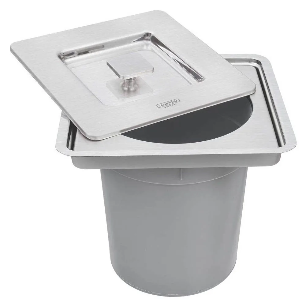 LIXEIRA TRAMONTINA 5L 94518/205 INOX EMBUT CLEAN SQUARE(BL)