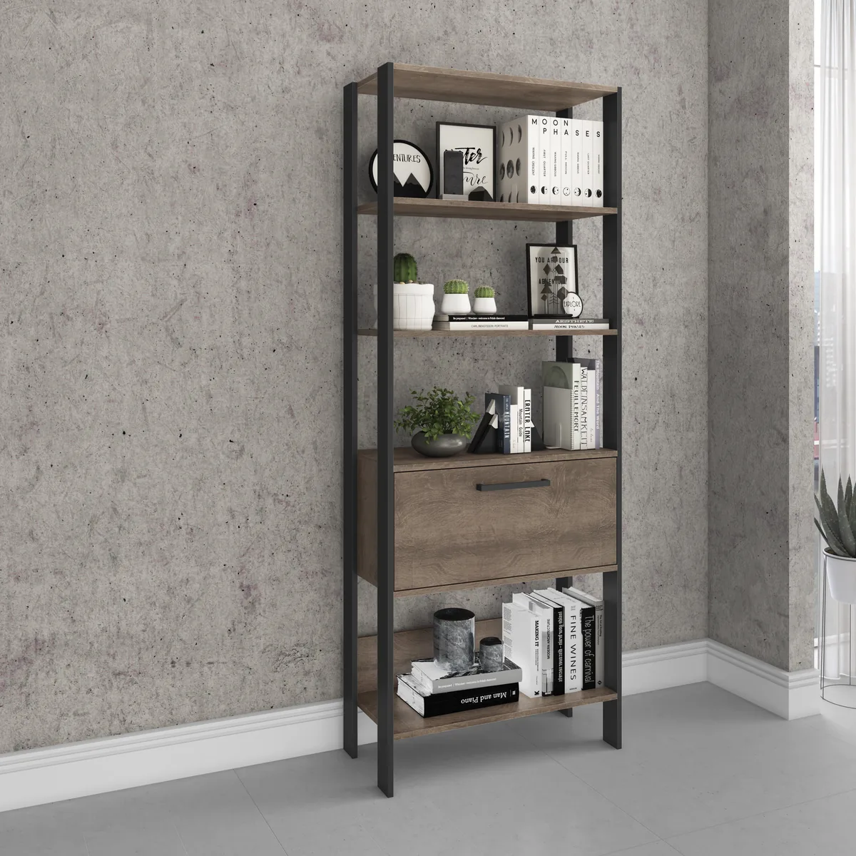 ESTANTE MOVELBENTO RT3138 RUSTICO/PRETO