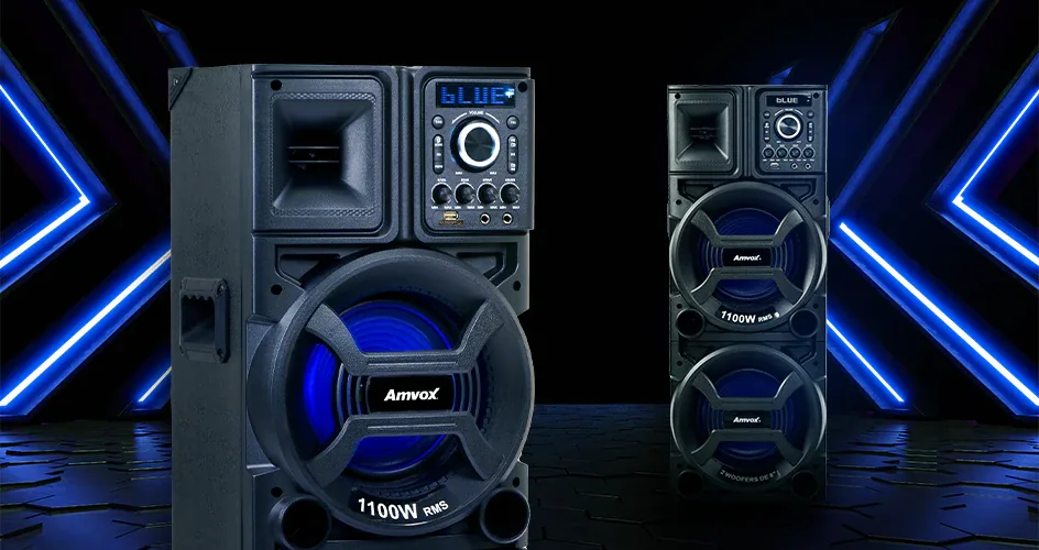 CAIXA SOM AMVOX S/BATERIA ACA1101 1.100W RMS ANTIGA:ACA1000 NEW X e ACA1005 TITAN