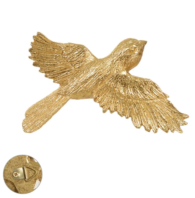 Escultura parede florarte 96653001 passaro dourado(bl)