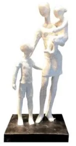 ESCULTURA ENTRECASA 21760550 MAE E CRIANCAS OFF WHITE
