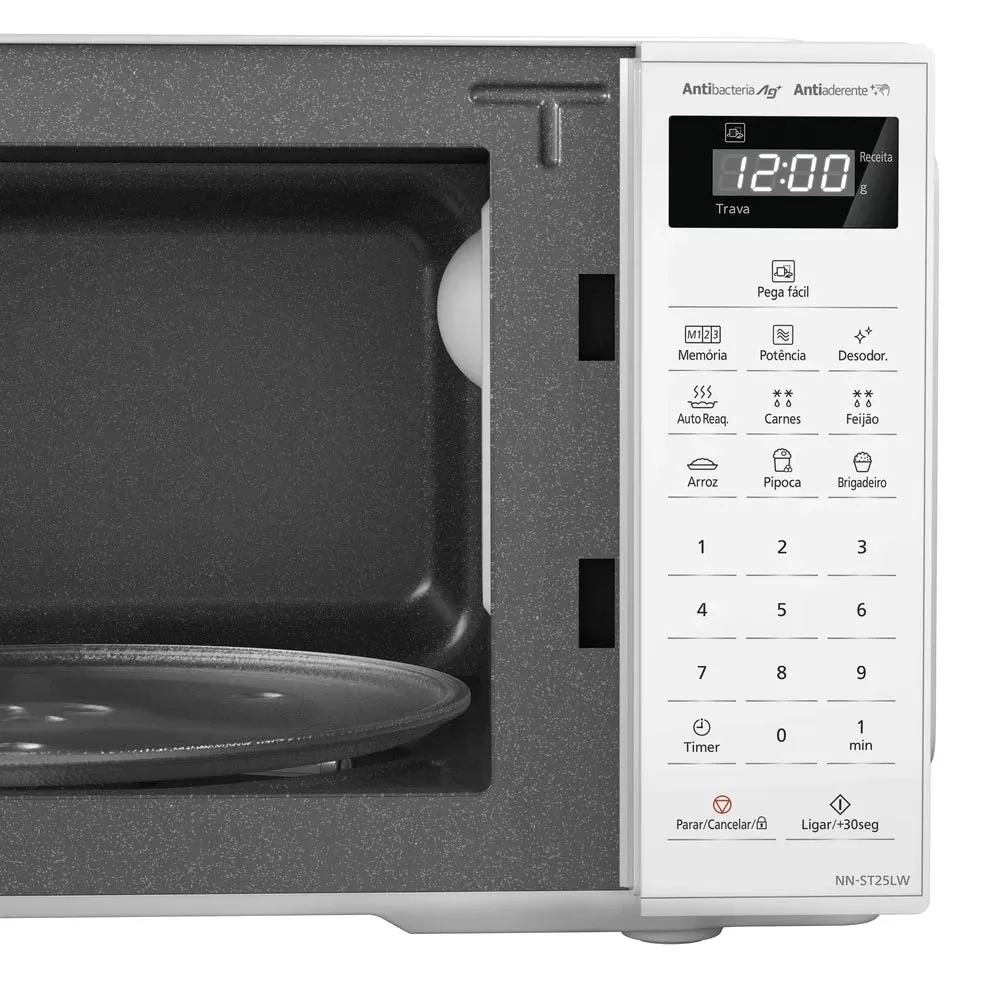 FORNO MICROONDAS 21LT PANASONIC NN-ST25LWRUK BRANCO 220V 3