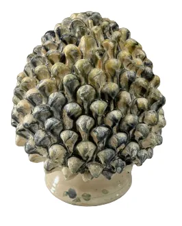 ESCULTURA 6F PINHA P MARMORIZADO(BL)