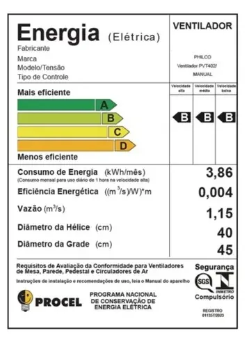 VENTILADOR 40CM PHILCO PVT402 FUNCAO REPELENTE E AROMATIZADOR PRETO 220V 2