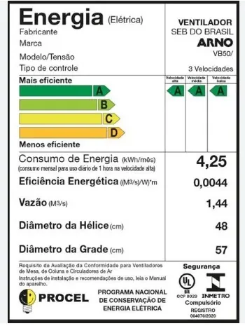 VENTILADOR 50CM ARNO VB50 XTREME FORCE BREEZE 2