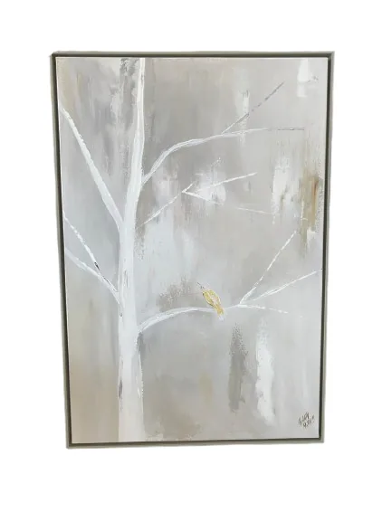 QUADRO LEART 60X90 PINTURA A MAO PASSARO DIREITO(BL)