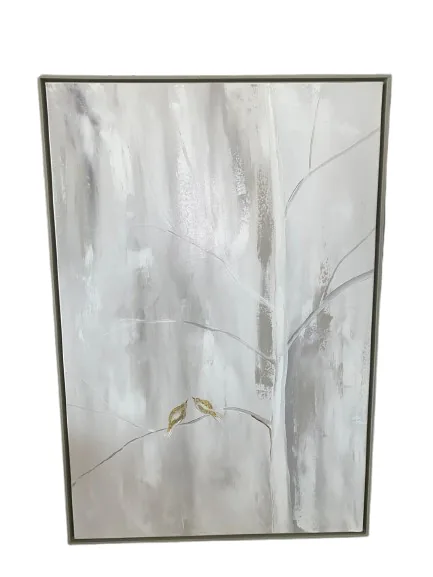 QUADRO LEART 60X90 PINTURA A MAO PASSARO ESQUERDO(BL)