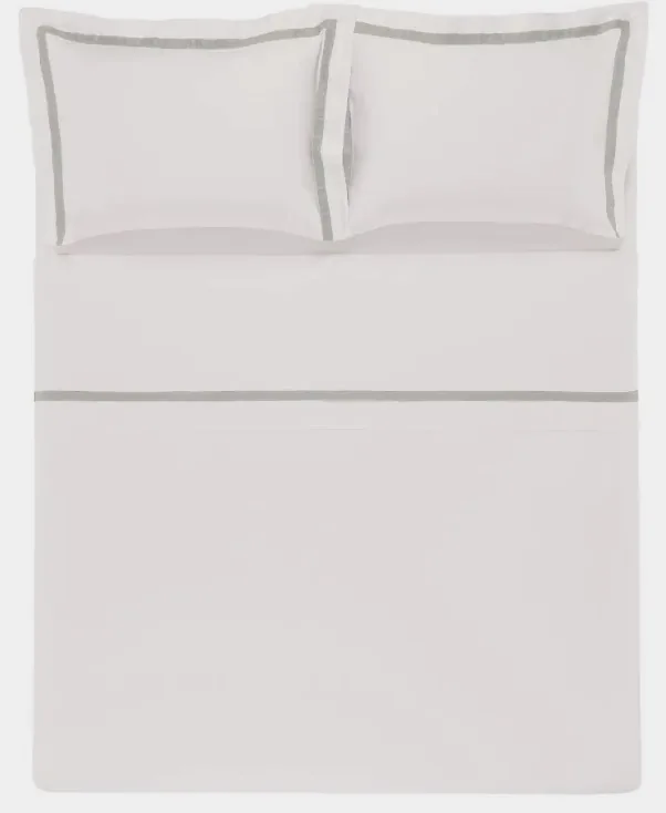 JOGO LENCOL  TRUSSARDI VERCELLI BRANCO MARMO QUEEN(BL) 2
