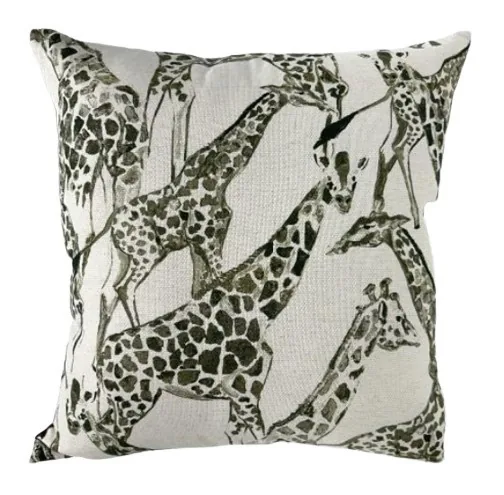 ALMOFADA DECORTEXTIL 462-06 LINHO ACQUA 0.55X0.55 GIRAFA MUSGO(BL)