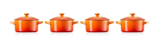 CONJ. 4 MINI COCOTTE LE CREUSET 250ML LARANJA(BL)