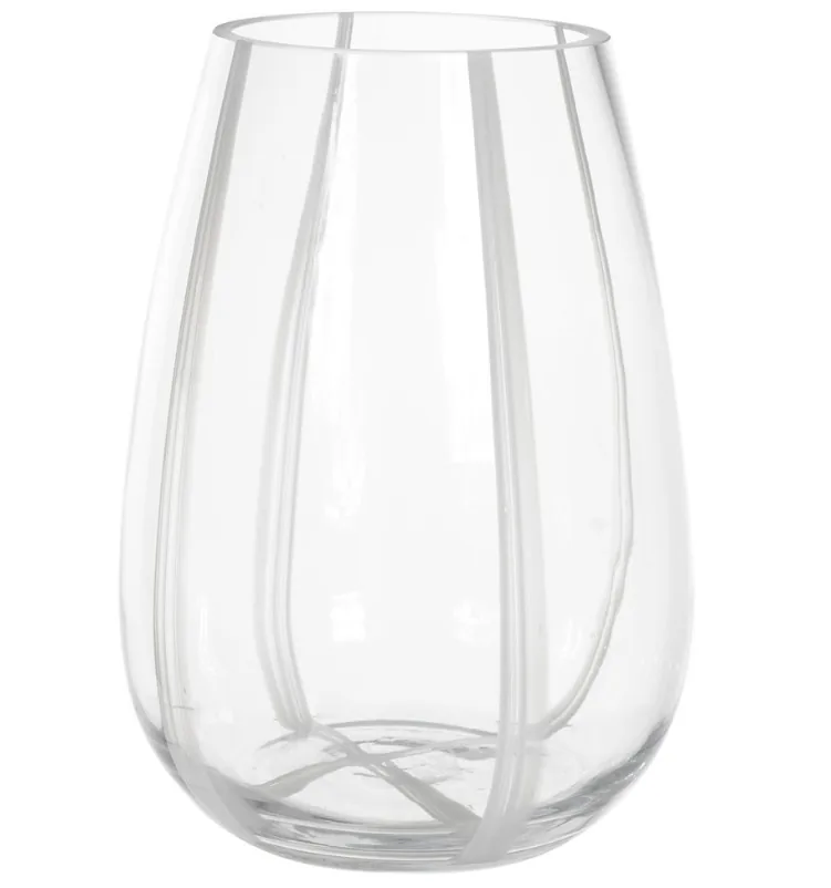 Vaso decorativo florarte 83691002 vidro branco 26cm(bl)