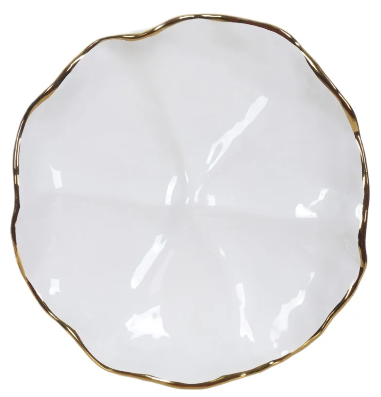 Escultura parede florarte 62226001 organica branco dourado g(bl)