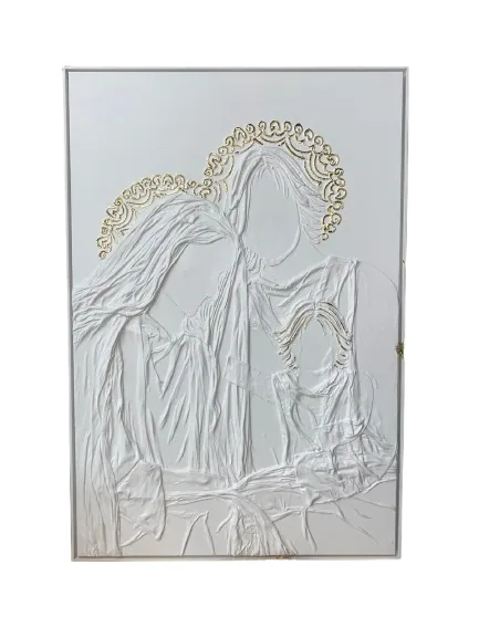 QUADRO LEART 85X125 3D PINTURA A MAO SAGRADA FAMILIA(BL)