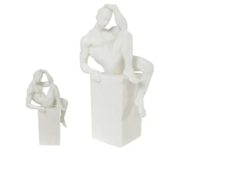 Escultura homem florarte poliresina branco 87551001(bl)