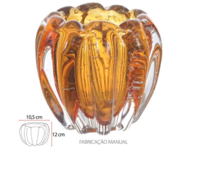 Vaso florarte murano ambar 69107008(bl)
