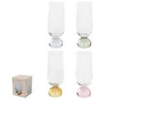 Conj taca champagne florarte c/4pcs transparente 89159001(bl)