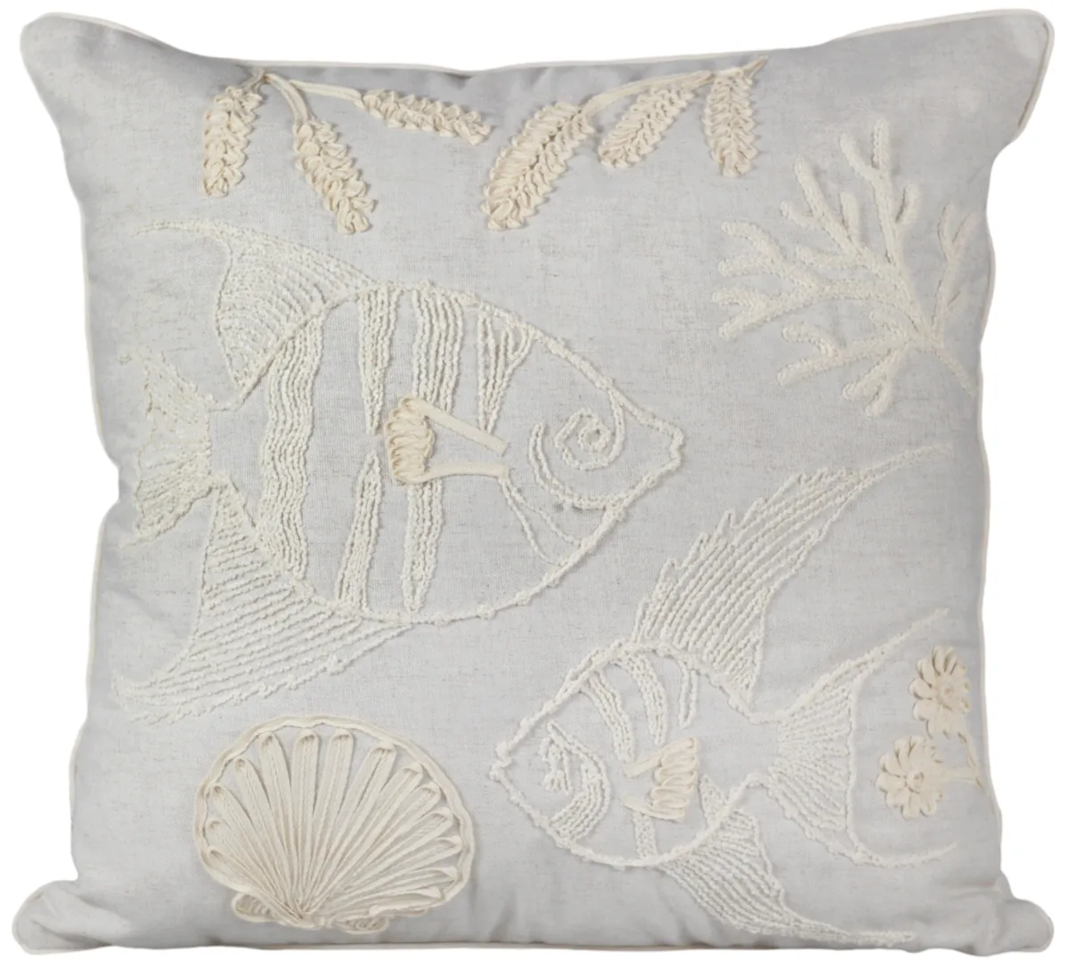 ALMOFADA DECORTEXTIL 246-40 LINHO CRU APLIQUE BOUCLE PEIXE CRU(BL)